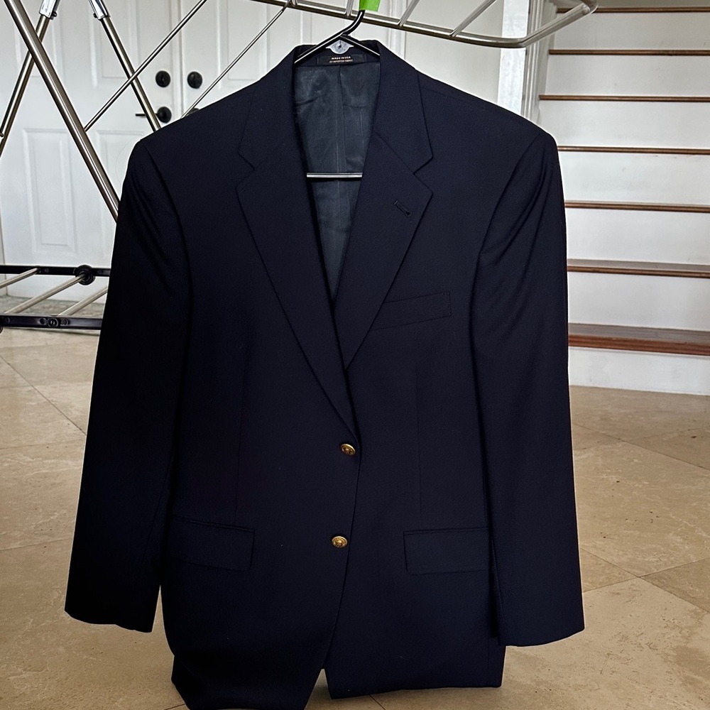 Hart Schaffner Marx Navy Blazer with Gold Buttons